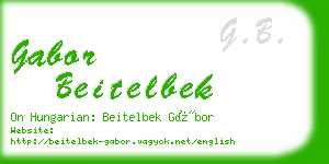 gabor beitelbek business card